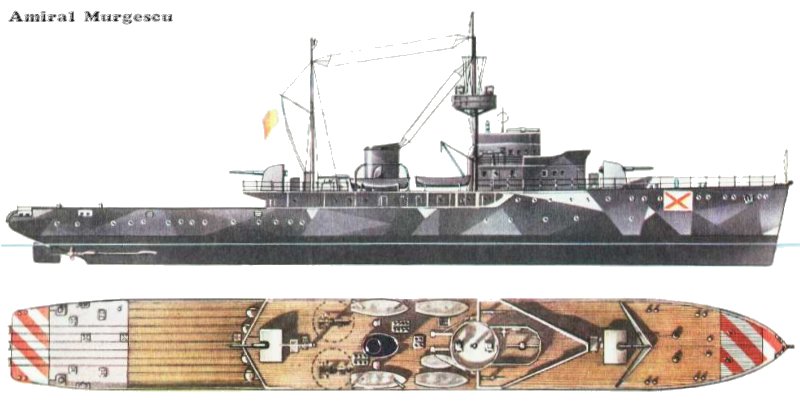 „Amiral Murgescu“, la inceput de cariera, cu scuturi