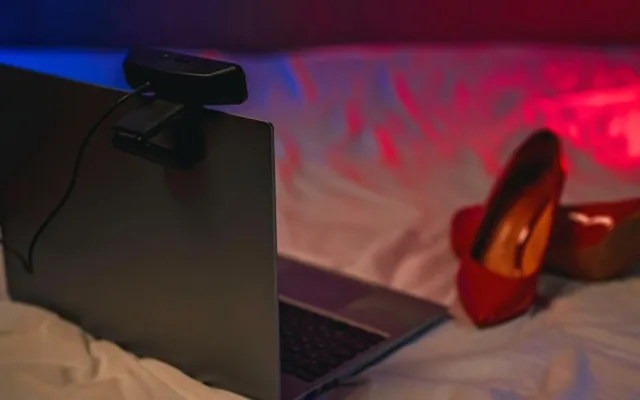 Laptop și cameră pentru videochat