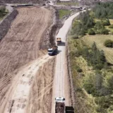 Lucrări pe șantierul unei autostrăzi