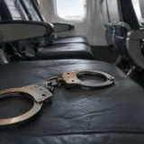 Cătușe pe scaunul unui avion