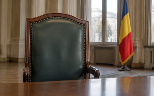 Scaun oficial și drapelul Romanian