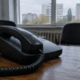 Telefon fix pe birou gol
