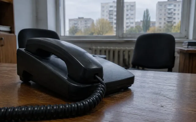Telefon fix pe birou gol