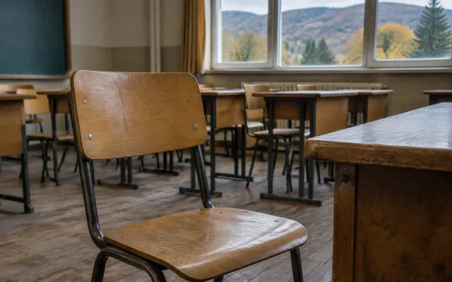 Săli de clasă părăsite de dascăli